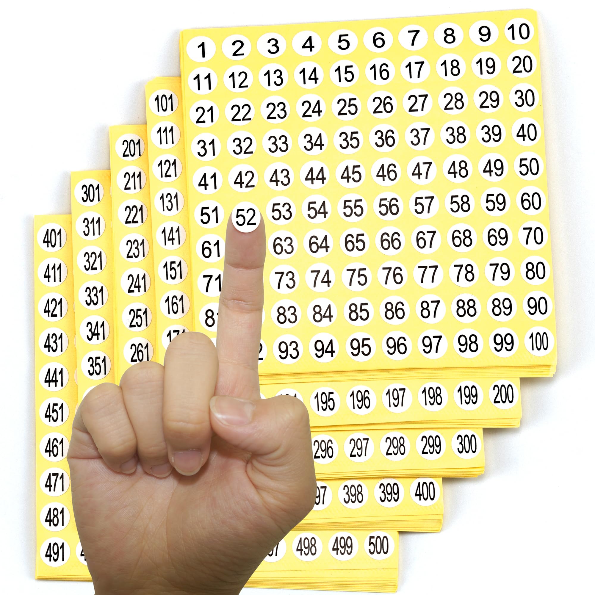Amazon.com : 1-500 Round Number Stickers Labels 15 Sets 7500